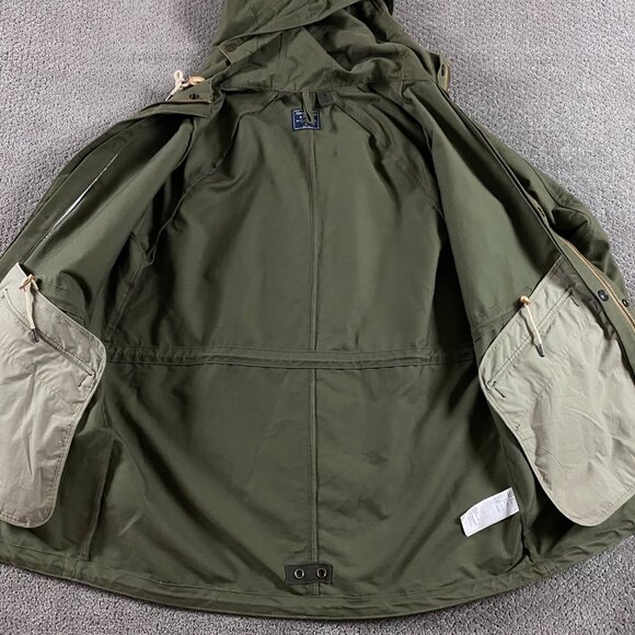 Abercrombie & Fitch Jacket Men's XL Cotton Green Military Utility Hooded Field - Picture 9 of 13